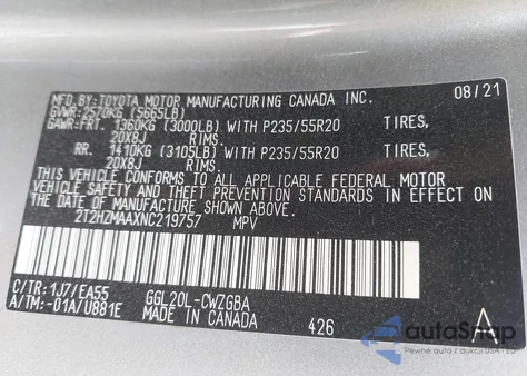 2022 Lexus Rx 350 z USA, uszkodzony, nr VIN 2T2HZMAAXNC219757